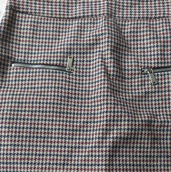 Zara blue/red houndstooth skirt - Picture 3 of 4